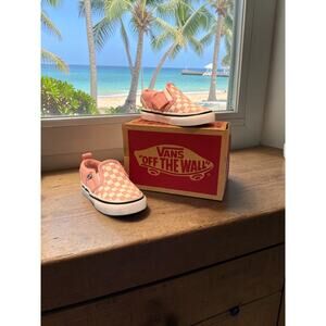 Toddler Checkerboard Pink and White Vans Toddler Size 5